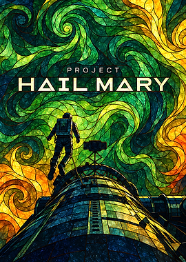 Project Hail Mary Stained Glass Poster