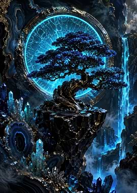 Ethereal Bonsai on Crystal Floating Island
