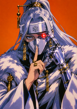 Cyborg Ninja with Glowing Red Eye