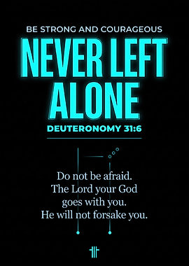 Deuteronomy 31:6 Inspirational Bible Verse Poster