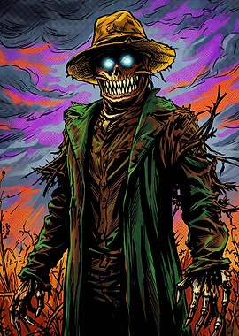 Scarecrow Horror Comic Book Illustration
