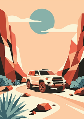 Off-Road SUV in Desert Canyon