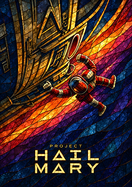 Project Hail Mary Stained Glass Poster