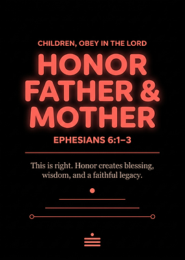 Ephesians 6:1-3 Bible Verse Poster