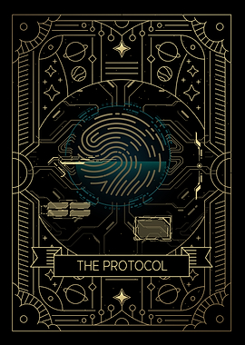 The Protocol Futuristic Fingerprint Poster