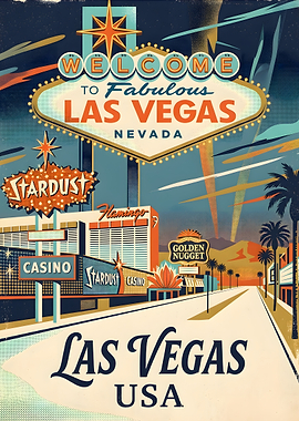 Vintage Las Vegas Travel Poster
