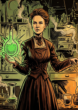 Victorian Scientist with Glowing Potion