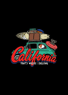 California Road Trip Illustration