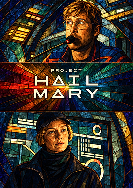 Project Hail Mary Stained Glass Poster