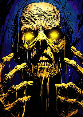Glowing Eyed Undead Horror Illustration
