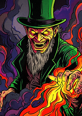 Sinister Leprechaun with Magical Fire