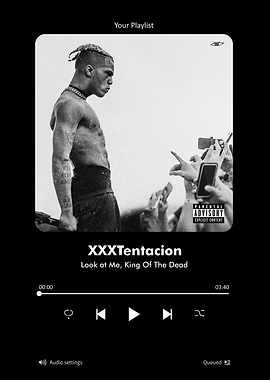 XXXTentacion Music Player Interface Poster