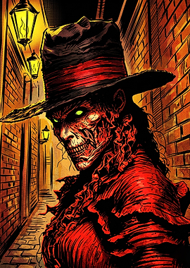 Undead Horror Figure in Alleyway