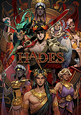 Hades Video Game Character Ensemble Poster