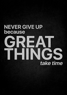 Never Give Up Inspirational Quote Poster
