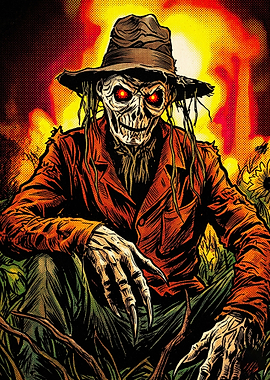 Scarecrow Horror Comic Book Illustration