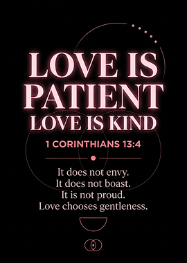 Love Is Patient Bible Verse Poster