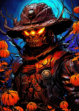 Scarecrow Halloween Comic Book Art