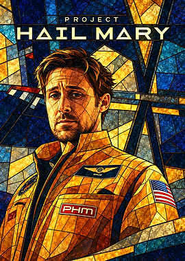 Project Hail Mary Stained Glass Poster
