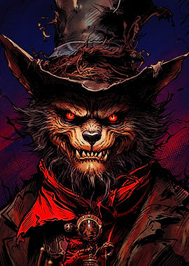 Sinister Werewolf in Top Hat