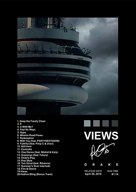 Drake Views Album Poster