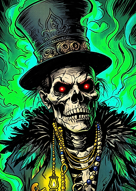 Baron Samedi Voodoo Skeleton Portrait