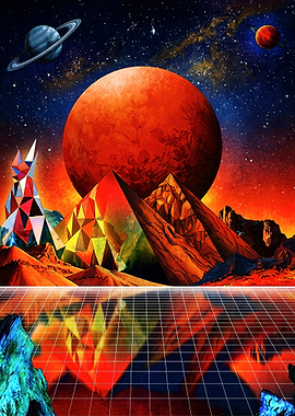 Surreal Cosmic Pyramid Landscape