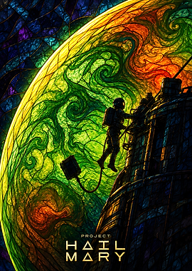Project Hail Mary Stained Glass Poster