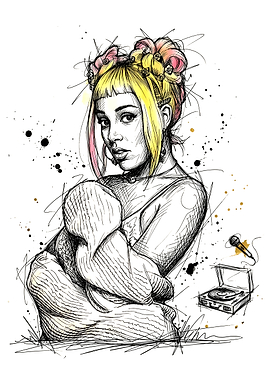 Doja Cat Sketch Portrait