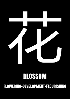 Japanese Kanji Blossom Poster