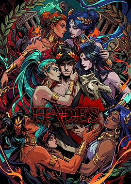 Hades Game Character Ensemble Illustration