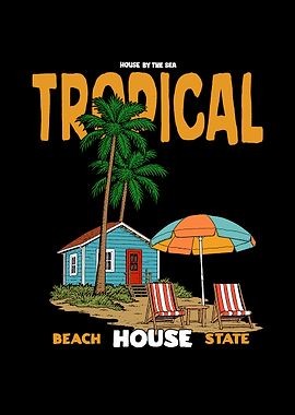 Tropical Beach House Graphic Design