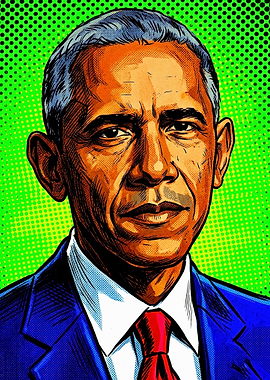 Pop Art Portrait of Barack Obama