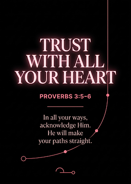 TRUST WITH ALL YOUR HEART Inspirational Quote Poster