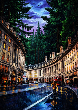 Regent Street London Forest Surreal Art