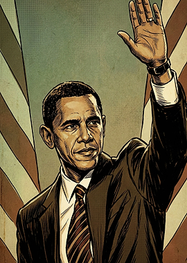 Barack Obama Stylized Portrait Illustration