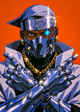 Cybernetic Ninja Warrior Portrait