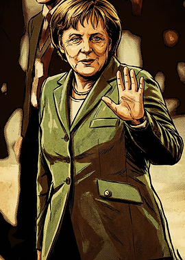 Angela Merkel Comic Style Portrait