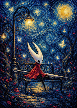 Hornet from Hollow Knight Starry Night