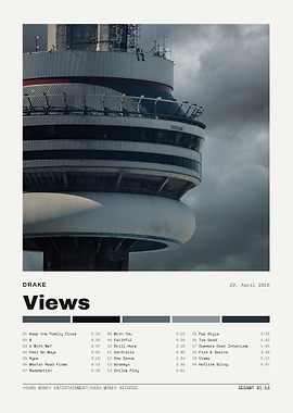 Drake Views Album Minimalist Poster