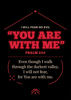 Psalm 23:4 Inspirational Bible Verse Poster