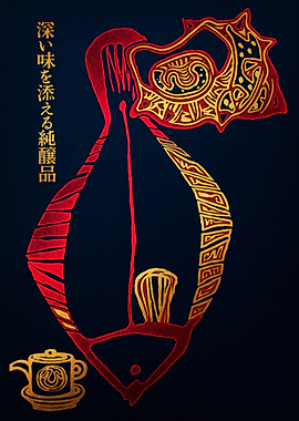 Abstract Japanese Soy Sauce Poster