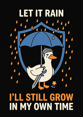 Knight Duck Inspirational Quote Illustration