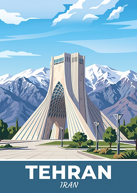 Azadi Tower Tehran Travel Poster