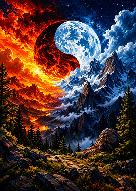 Yin Yang Celestial Mountain Landscape