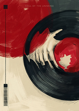 Vinyl Record Hand Music Retro Painterly