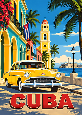 Vintage Cuba Travel Poster