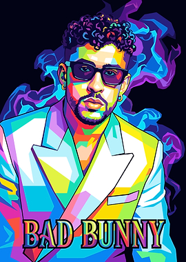 Bad Bunny Pop Art Portrait