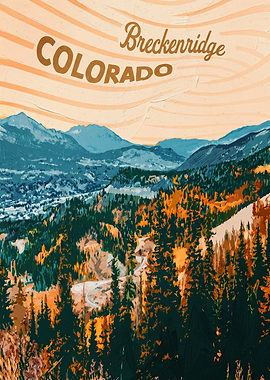 Breckenridge Colorado Mountain Vintage Oil Painting