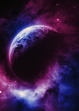 Nebula Planet in Deep Space